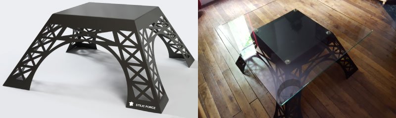 Étagère en Verre sur Mesure : maximiser l’espace avec panache ! 1 Table FL avec verre securit